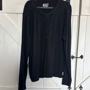 Carhartt Black Long Sleeve Henley Shirt size 2XL